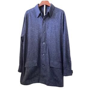J. Ashford oversize shirt  wool cotton blend men’s L blue/dark gray